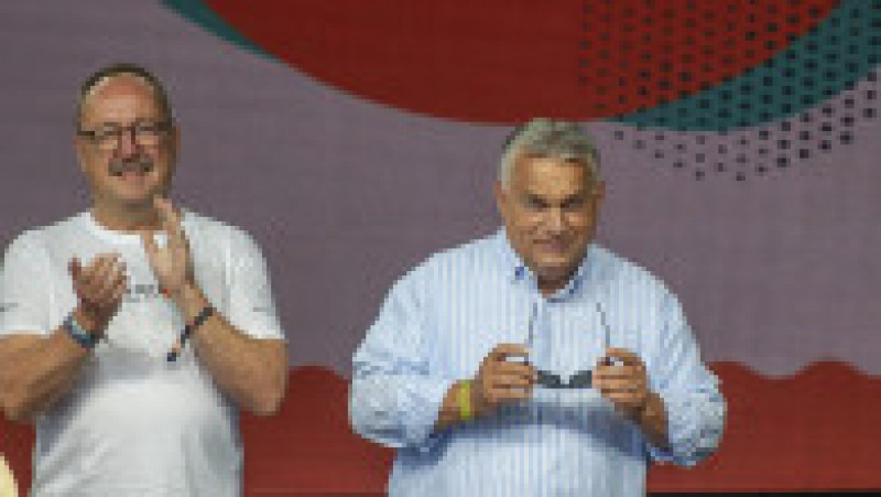 Nemeth Zsolt și Viktor Orban, la Băile Tușnad. Foto: Inquam Photos / Laszlo Beliczay | Poza 4 din 4