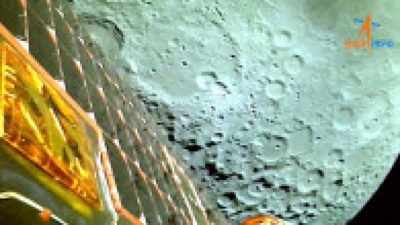 Primele imagini cu suprafața Lunii făcute de misiunea Chandrayaan-3. Captură foto: Twitter / @chandrayaan_3 | Poza 2 din 8