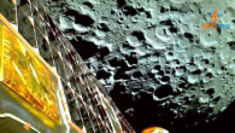 Primele imagini cu suprafața Lunii făcute de misiunea Chandrayaan-3. Captură foto: Twitter / @chandrayaan_3 | Poza 3 din 8