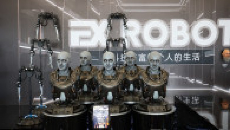 Roboți umanoizi înzestrați cu o serie vastă de expresii faciale, prezentați la Conferința Mondială de Robotică de la Beijing 2023. Foto: Profimedia Images | Poza 9 din 17