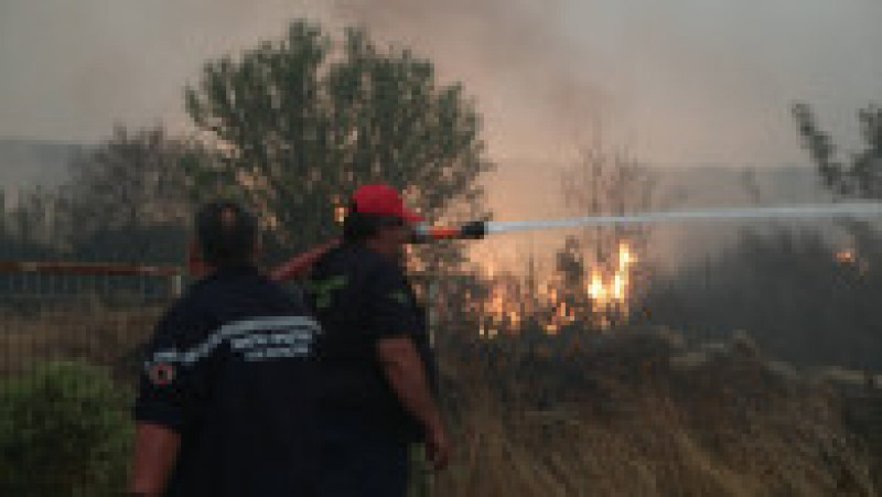 Incendiul de vegetaţie din nord-estul Greciei, care a început sâmbătă în apropiere de oraşul Alexandroupolis, este „cel mai mare înregistrat pe teritoriul european în ultimii ani”. FOTO: Profimedia Images | Poza 3 din 10