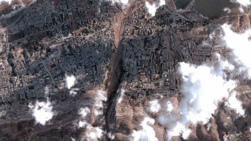Amploarea dezastrului din Libia a fost fotografiată și din satelit. FOTO: Profimedia Images