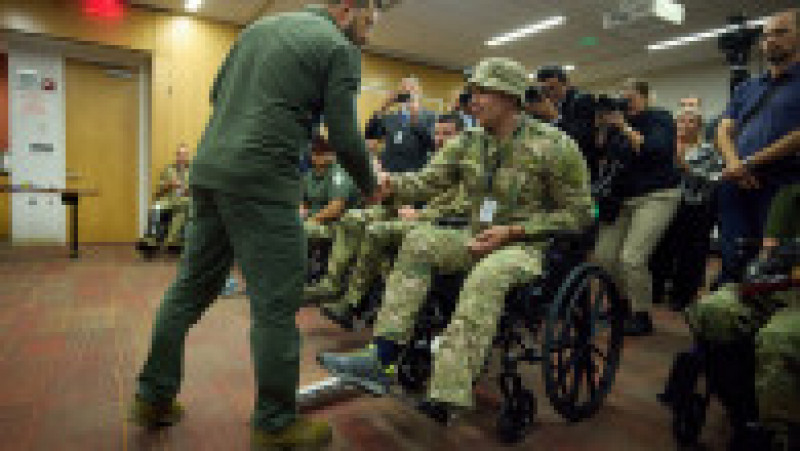 Zelenski a ajuns la New York și a vizitat într-un spital soldații răniți. FOTO: Profimedia Images | Poza 1 din 8