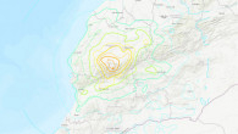 Harta impactului de la cutremur. Foto: captură USGS | Poza 7 din 16