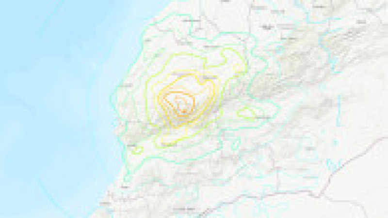 Harta impactului de la cutremur. Foto: captură USGS | Poza 7 din 16