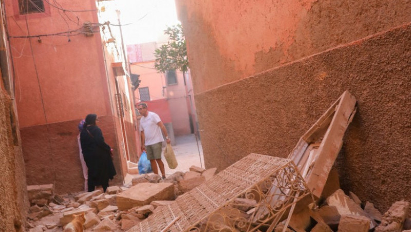 Pagubele sunt mari în oraşul marocan Marrakech cu un bogat patrimoniu arhitectural, după cutremurul devastator. FOTO: Profimedia Images