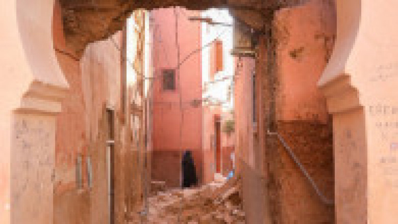 Pagubele sunt mari în oraşul marocan Marrakech cu un bogat patrimoniu arhitectural, după cutremurul devastator. FOTO: Profimedia Images | Poza 9 din 55