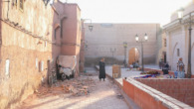 Pagubele sunt mari în oraşul marocan Marrakech cu un bogat patrimoniu arhitectural, după cutremurul devastator. FOTO: Profimedia Images | Poza 15 din 55