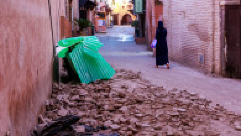 Pagubele sunt mari în oraşul marocan Marrakech cu un bogat patrimoniu arhitectural, după cutremurul devastator. FOTO: Profimedia Images | Poza 38 din 55
