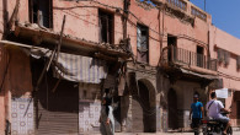 Pagubele sunt mari în oraşul marocan Marrakech cu un bogat patrimoniu arhitectural, după cutremurul devastator. FOTO: Profimedia Images | Poza 50 din 55