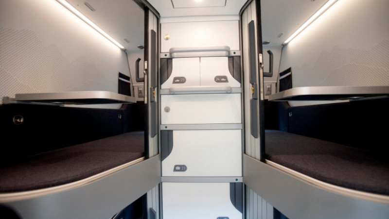 Adevărata inovație este reprezentată de „mini-cabine”: paturi de o persoană în vagoanele cușetă, suprapuse pe două nivele. Foto: Profimedia Images