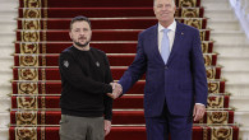 Preşedintele Klaus Iohannis l-a primit, marţi, la Palatul Cotroceni pe omologul ucrainean, Volodimir Zelenski. Foto: Inquam/Octav Ganea | Poza 4 din 6