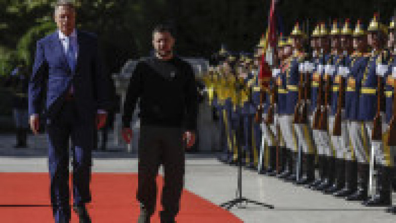 Preşedintele Klaus Iohannis l-a primit, marţi, la Palatul Cotroceni pe omologul ucrainean, Volodimir Zelenski. Foto: Inquam/Octav Ganea | Poza 3 din 6