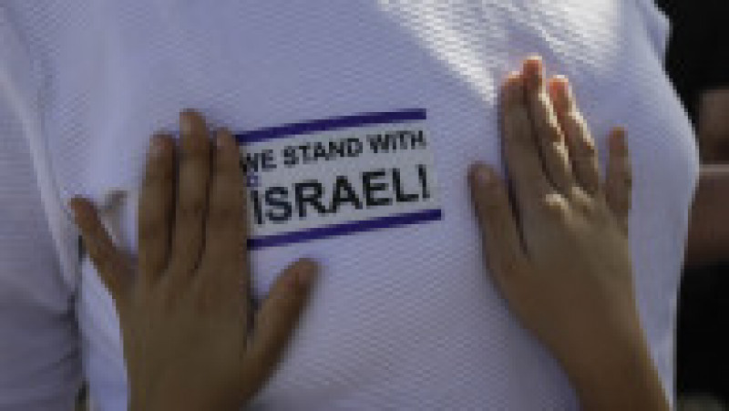 Mesaj de susținere la mitingul „Solidari cu Statul Israel”, în Parcul Izvor. Foto: Inquam Photos / Octav Ganea | Poza 2 din 6