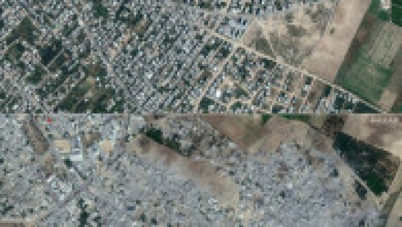 Imagini din satelit din mai multe locuri din nordul Fâșiei Gaza dezvăluie consecințele raidurilor israeliene. FOTO: Profimedia Images | Poza 2 din 7