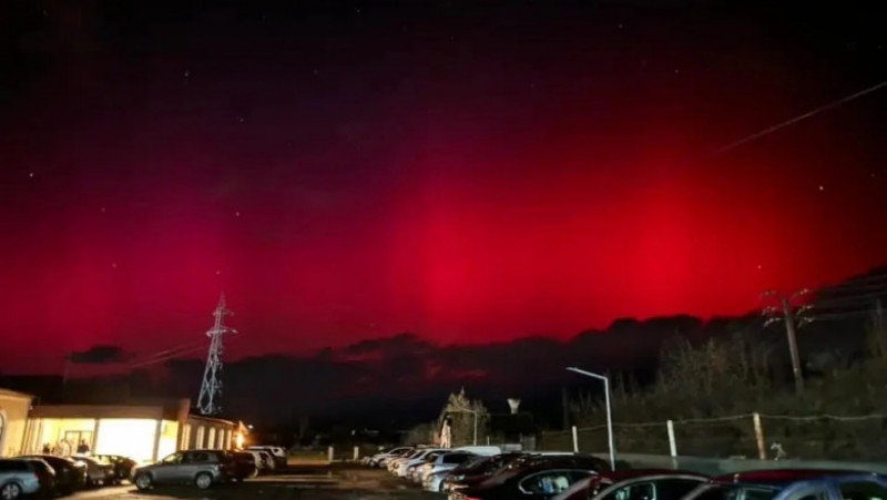 Aurora boreală s-a văzut din România. Sursă foto: Facebook