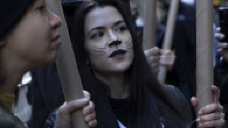 "Fantomele şi vampirii sunt bineveniţi, dar vă rugăm să puneţi costumele de supererou Barbie sau Marvel în dulap": actorii de la Hollywood au celebrat Halloweenul, marţi seară, boicotând universul cinematografic al marilor studiouri împotriva cărora se află în grevă. Sursa foto: Profimedia Images | Poza 5 din 45