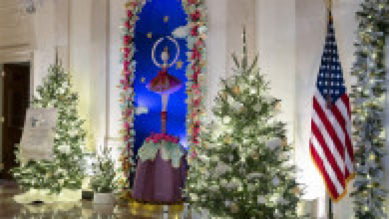 Casa Albă a fost decorată pentru Crăciunul din 2023. Sursa foto: Profimedia Images | Poza 12 din 13