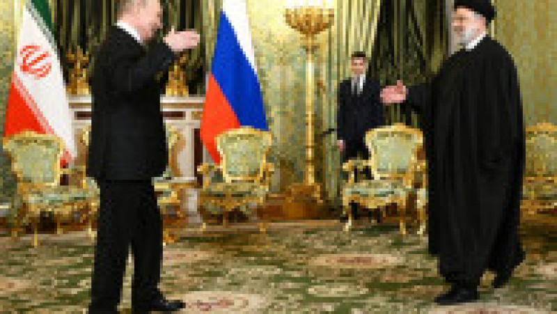 Putin elogiază relațiile dintre Moscova și Teheran, în timpul primirii președintelui iranian la Kremlin. Foto: Profimedia | Poza 5 din 8