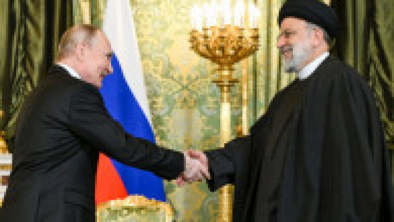 Putin elogiază relațiile dintre Moscova și Teheran, în timpul primirii președintelui iranian la Kremlin. Foto: Profimedia | Poza 2 din 8