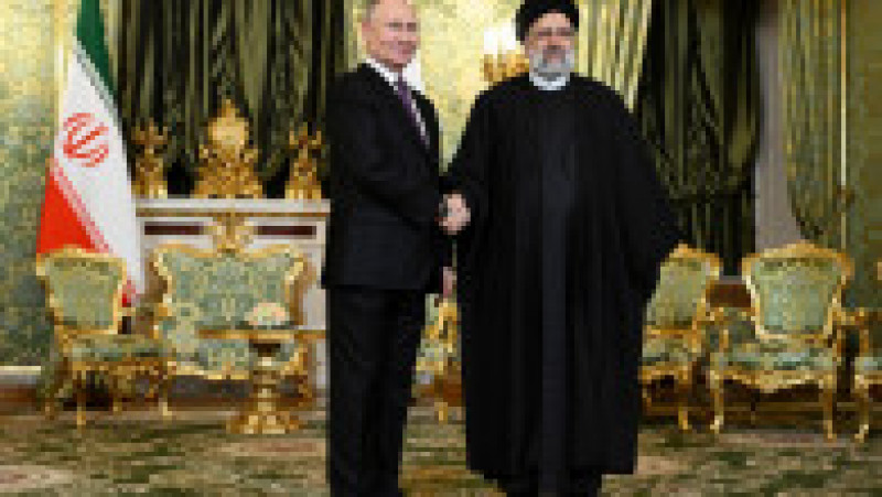 Putin elogiază relațiile dintre Moscova și Teheran, în timpul primirii președintelui iranian la Kremlin. Foto: Profimedia | Poza 4 din 8