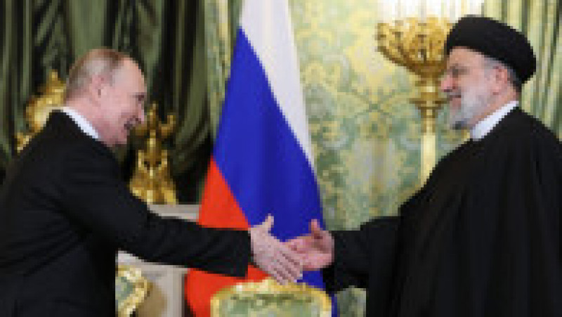 Putin elogiază relațiile dintre Moscova și Teheran, în timpul primirii președintelui iranian la Kremlin. Foto: Profimedia | Poza 7 din 8