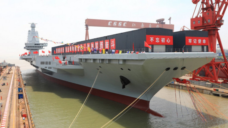 Presa de stat din China a dezvăluit noi imagini cu cel mai avansat portavion al marinei chineze de până acum. FOTO: Profimedia Images