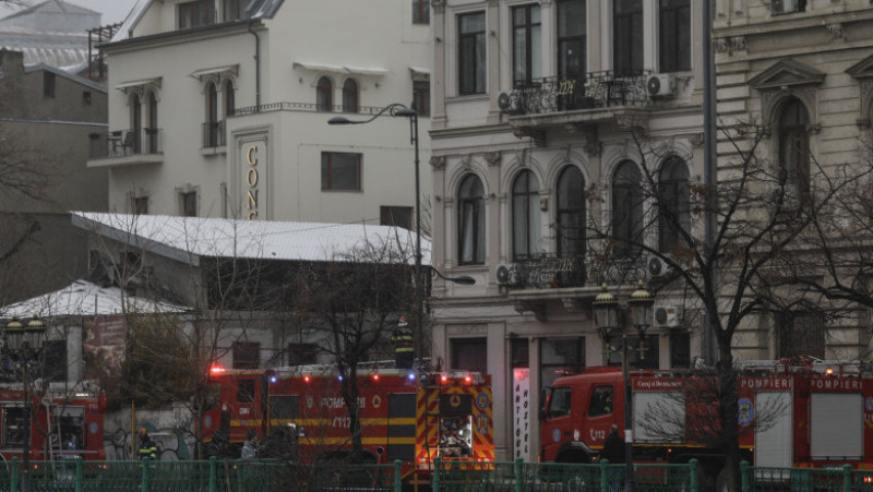 Incendiu la un hotel din Centrul Vechi al Bucureștiului. FOTO: INQUAM PHOTOS - Octav Ganea