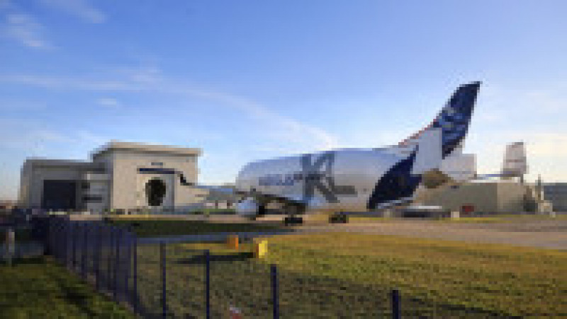 BelugaXL a fost proiectat să transporte simultan un set complet de aripi A350. Sursa foto: Profimedia Images | Poza 5 din 7