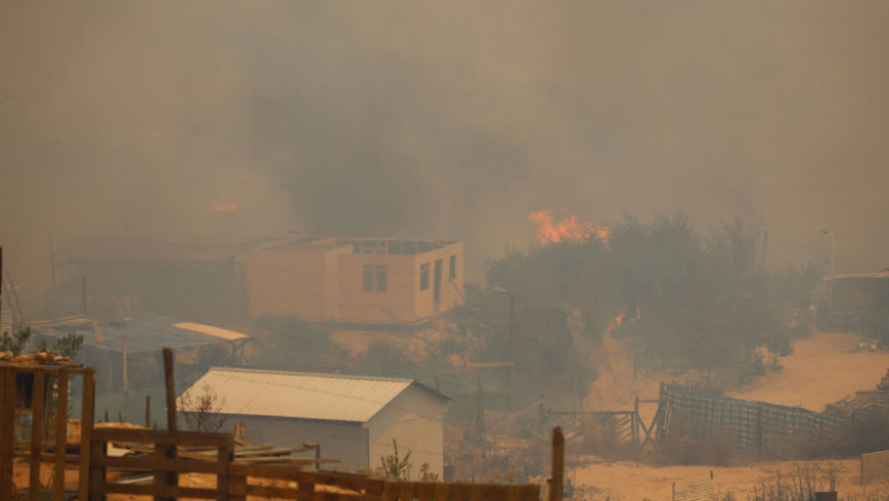 Cel puţin 64 de persoane şi-au pierdut viaţa în incendiile care fac ravagii în regiunea Valparaiso din centrul Chile. FOTO: Profimedia Images