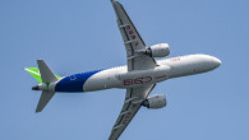Avionul de linie cu fuzelaj îngust cu două motoare C919, cu 158-192 de locuri, concurează cu modelele consacrate Airbus A320neo şi Boeing 737 MAX 8. Sursa foto: Profimedia Images | Poza 7 din 34