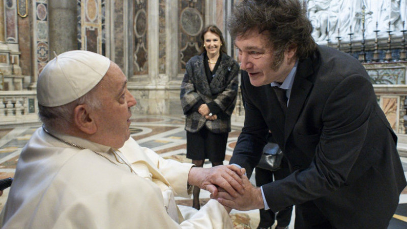 Javier Milei și Papa Francisc se întâlnesc pentru prima oară. Foto: Profimedia