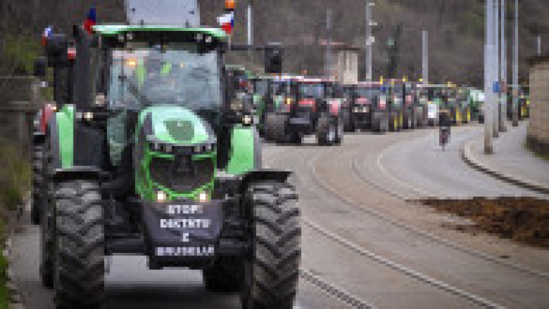 Fermierii cehi au aruncat bălegar pe străzile din Praga, ceea ce a condus la arestarea unei persoane. Foto: Profimedia | Poza 7 din 10