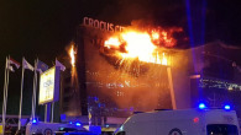 Atac terorist la sala de spectacole Crocus City Hall. Foto: Profimedia | Poza 10 din 26