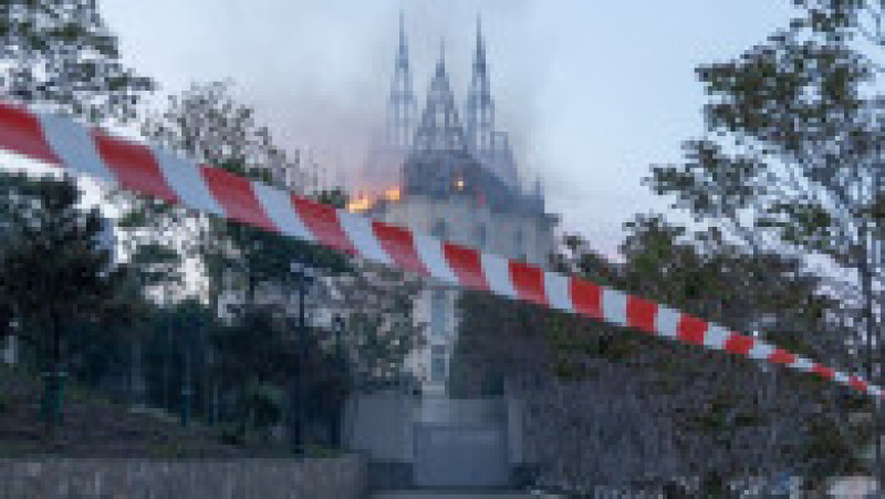 "Castelul lui Harry Potter" din Ucraina a ars după ce rușii l-au lovit cu o rachetă FOTO: Profimedia Images | Poza 7 din 8