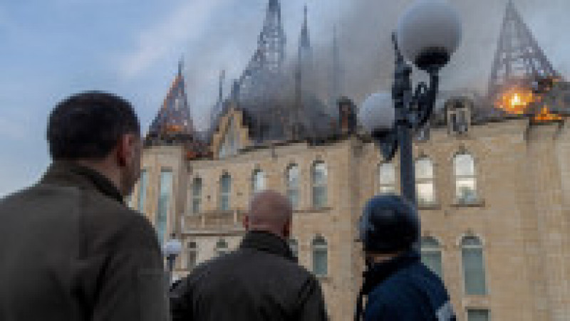 "Castelul lui Harry Potter" din Ucraina a ars după ce rușii l-au lovit cu o rachetă FOTO: Profimedia Images | Poza 4 din 8