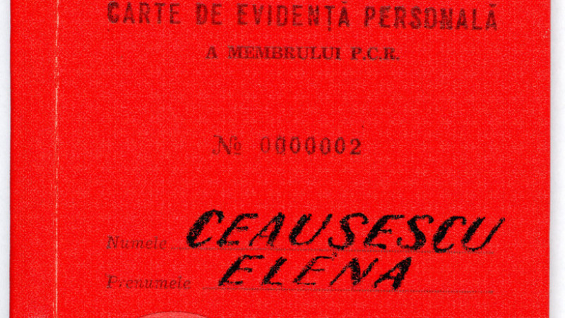 Cartea de evidență personală a membrului PCR Elena Ceaușescu. Sursă: CNSAS