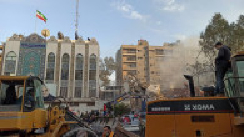 Consulatul iranian din Damasc a fost lovit cu rachete lansate de avioane de luptă ale Israelului. Foto: Profimedia | Poza 4 din 10