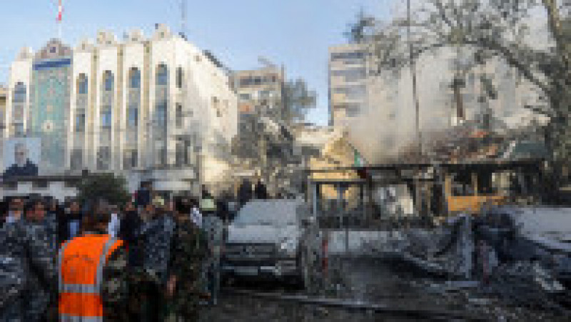 Consulatul iranian din Damasc a fost lovit cu rachete lansate de avioane de luptă ale Israelului. Foto: Profimedia | Poza 5 din 10