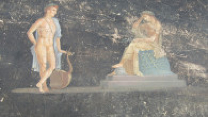 O sală de banchet, cu fresce bine conservate care înfăţişează personaje inspirate de războiul troian, a fost descoperită de arheologi, în Pompei. FOTO: Profimedia Images | Poza 5 din 15