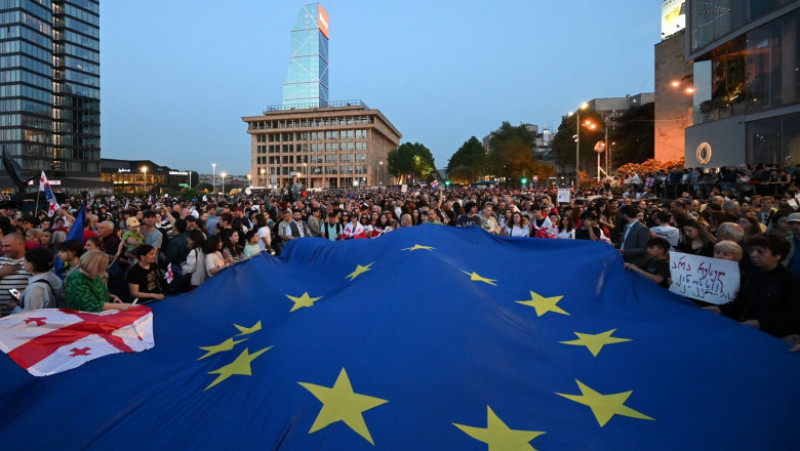 „Marș pentru Europa”, în capitala Georgiei, Tbilisi. Sursa foto: Profimedia Images