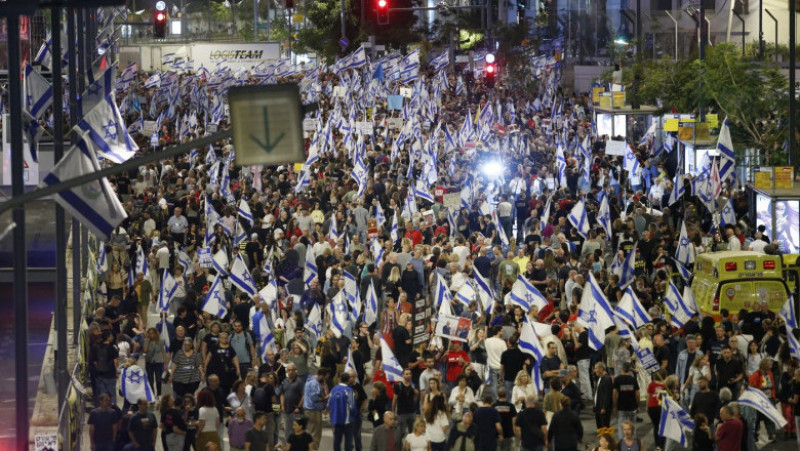 Protest cu mii de oameni la Tel Aviv pentru aducerea acasă a ostaticilor. FOTO: Profimedia Images