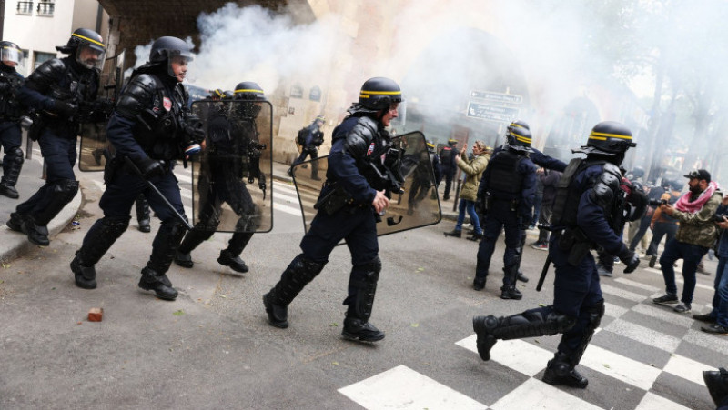 Proteste în mai multe orașe din Franța de 1 Mai. Foto: Profimedia