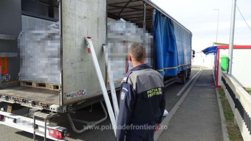 Migranți descoperit în PTF Calafat. Sursa foto: Poliția de Frontieră