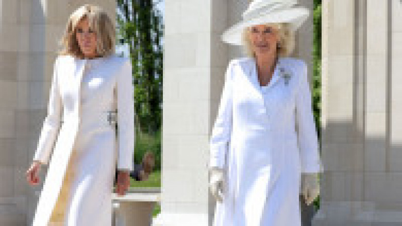 Regina Camilla și Brigitte Macron, la evenimentul de comemorare a Zilei Z. Foto: Profimedia Images | Poza 4 din 8