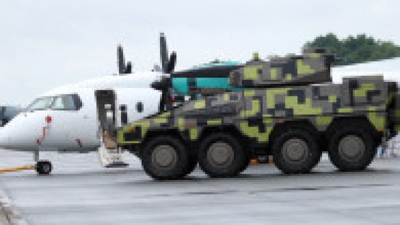 Vehicul blindat Boxer dotat cu un sistem de apărare antiaeriană cu rază scurtă de acțiune Skyranger. Foto: Profimedia Images | Poza 6 din 9