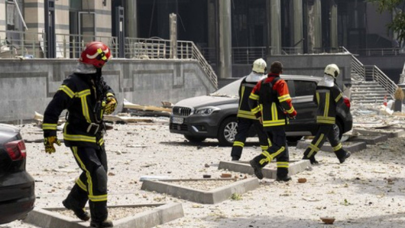 Cel mai mare spital de copii din Kiev a fost lovit luni de o rachetă rusească. FOTO: Profimedia Images