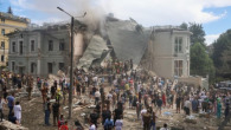 Cel mai mare spital de copii din Kiev a fost lovit luni de o rachetă rusească. FOTO: Profimedia Images | Poza 22 din 23