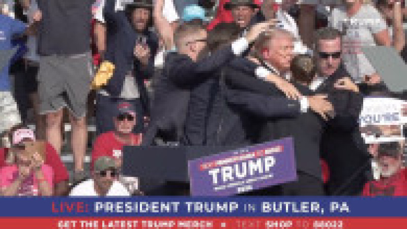 Fostul preşedinte Donald Trump, candidat republican la alegerile americane din noiembrie, a fost evacuat de la un miting de campanie în Pennsylvania. FOTO: Profimedia Images | Poza 9 din 9
