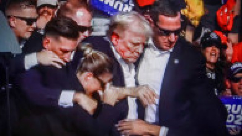 Donald Trump a fost rănit într-o tentativă de asasinat pe data de 13 iulie 2024. Foto: Profimedia Images | Poza 3 din 9